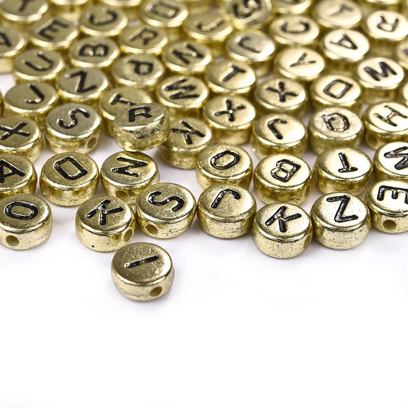 100pc Mixed English Letter Acrylic Beads Flat Heart Alphabet Number Beads For Charms Bracelet Necklace For Jewelry Making DI: 17