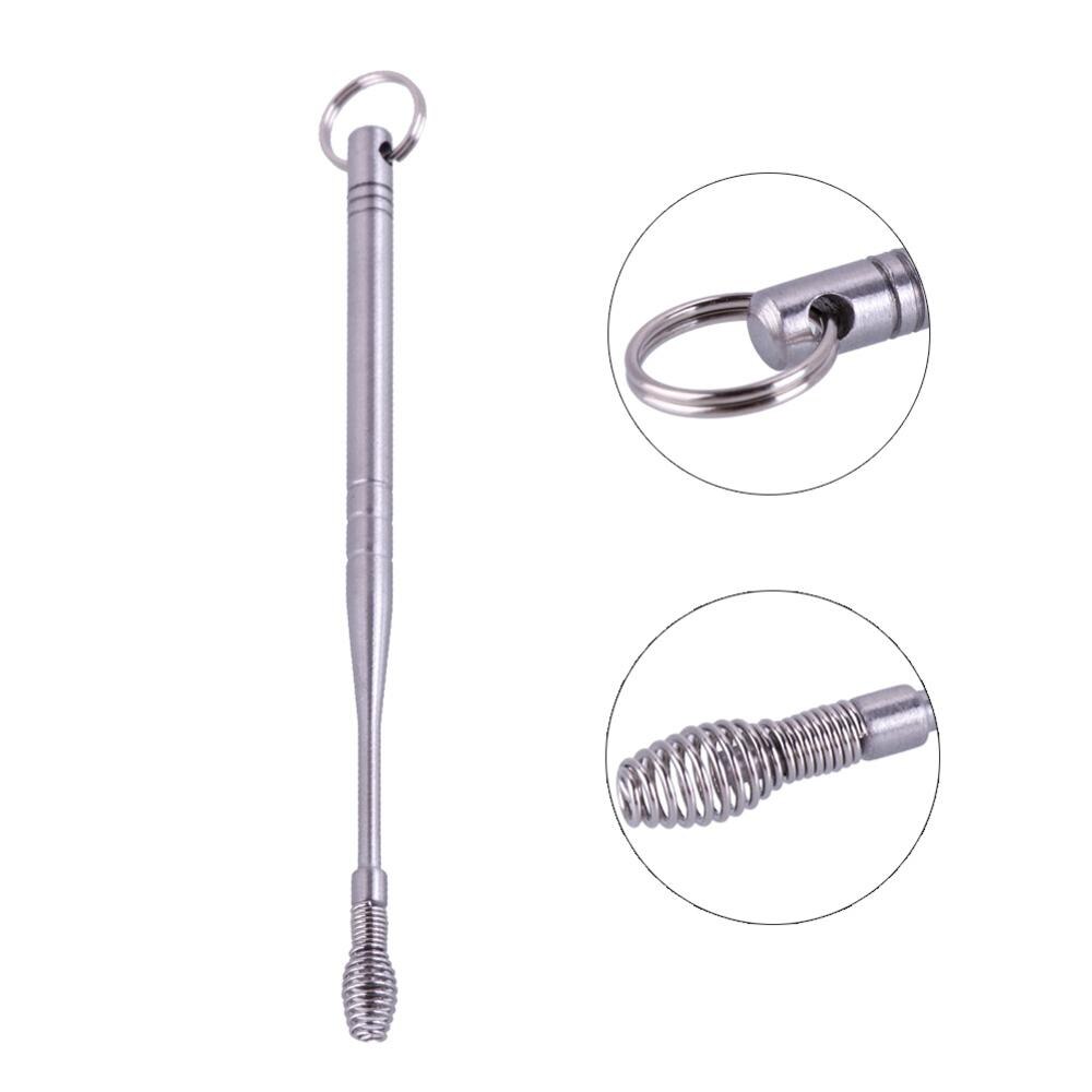 Stainless Steel Ear Pick Wax Remover Cleaner Earpick Curette Ear Spoon Earwax Clean Cleaning Tool with Key Chain End #276538: 02