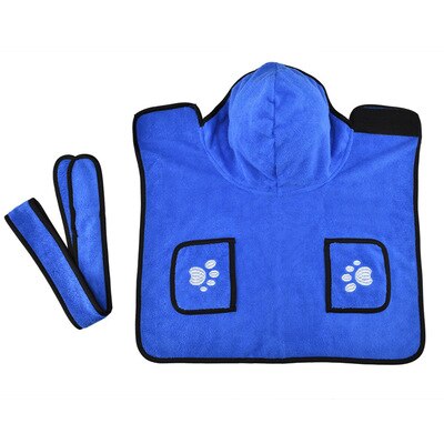 Dog Bathrobe XS-XL Pet Dog Bath Towel for Small Medium Large Dogs Microfiber Bath Towels Quick-Drying Cat Bath Towel: Blue / S