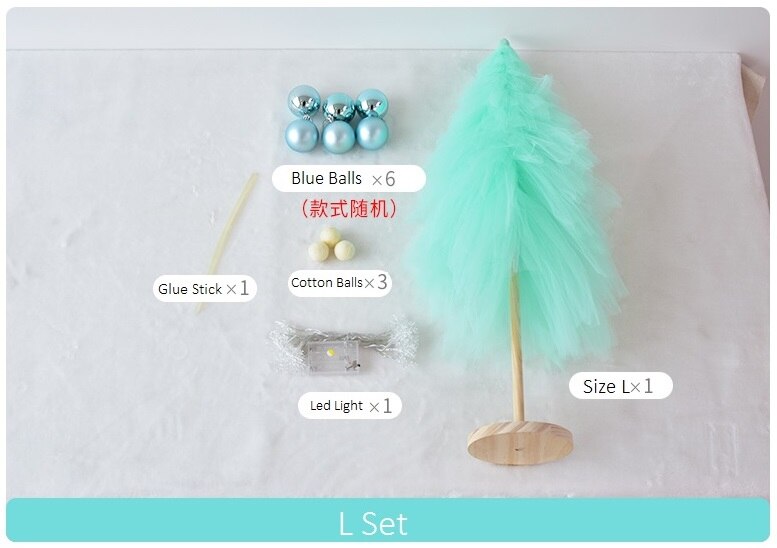 Christmas Tree Light Yarn DIY Christmas Tree Set with Accessories: Blue L set