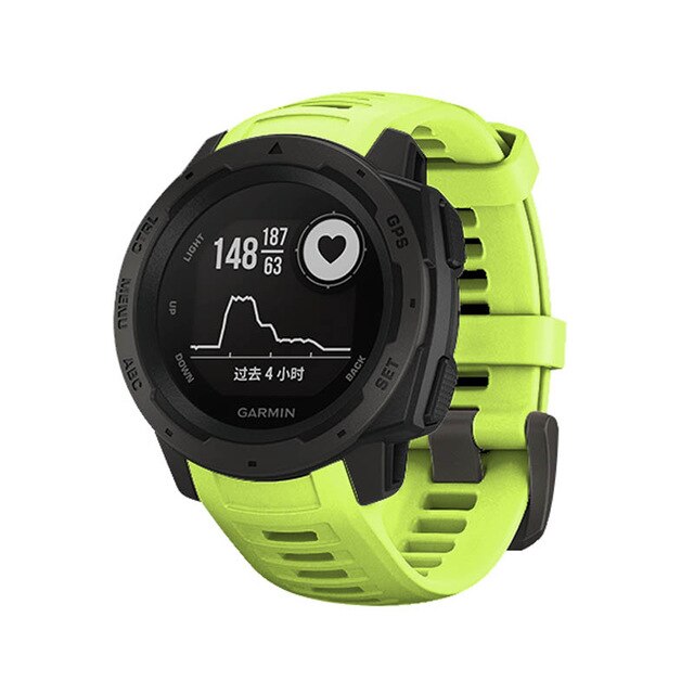 22mm Sport Silicone Strap Quick Release Replacement Watch Band for Garmin Instinct XR649: Green