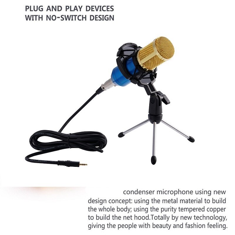 COOL DIER BM800 Condenser Microphone Mikrofon Condenser Sound Recording MIC With Shock Mount For Radio Braodcasting