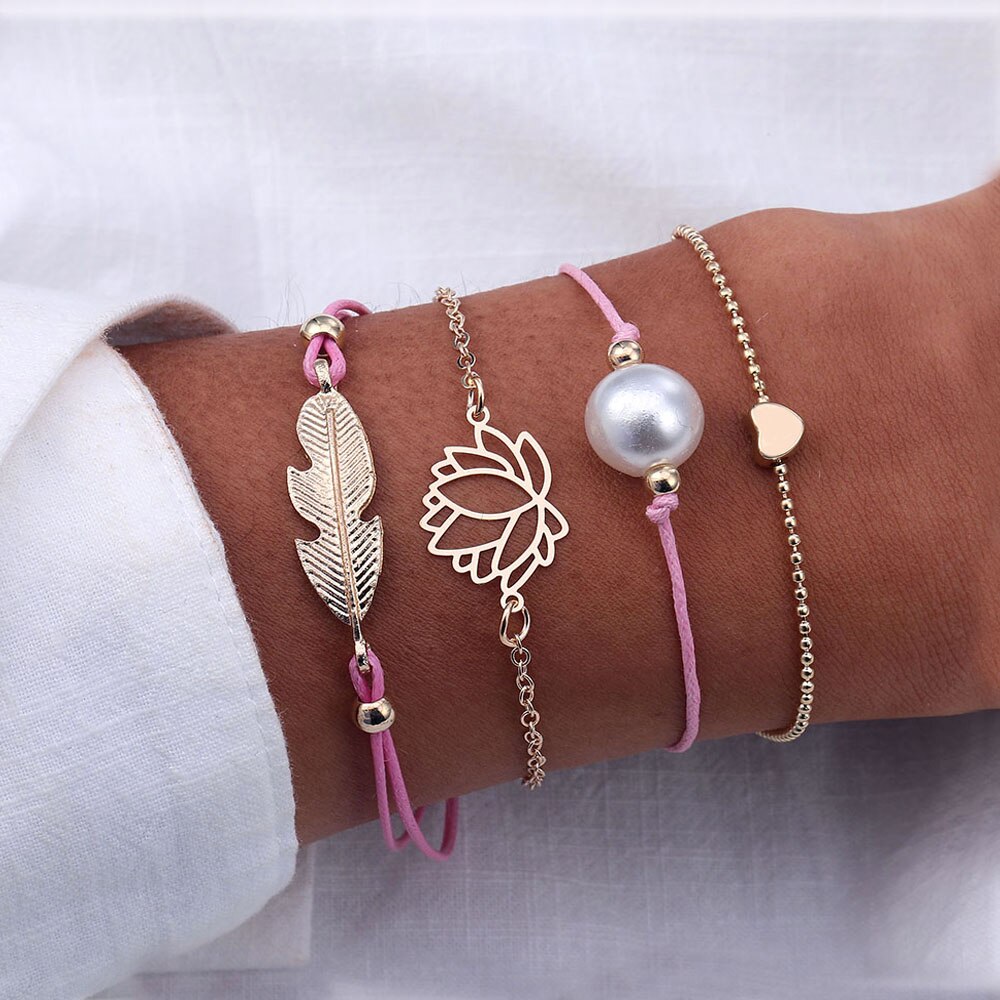 FAMSHIN Bohemian Oceaan Kaart Hart Schildpad Charm Armbanden Bangles ...