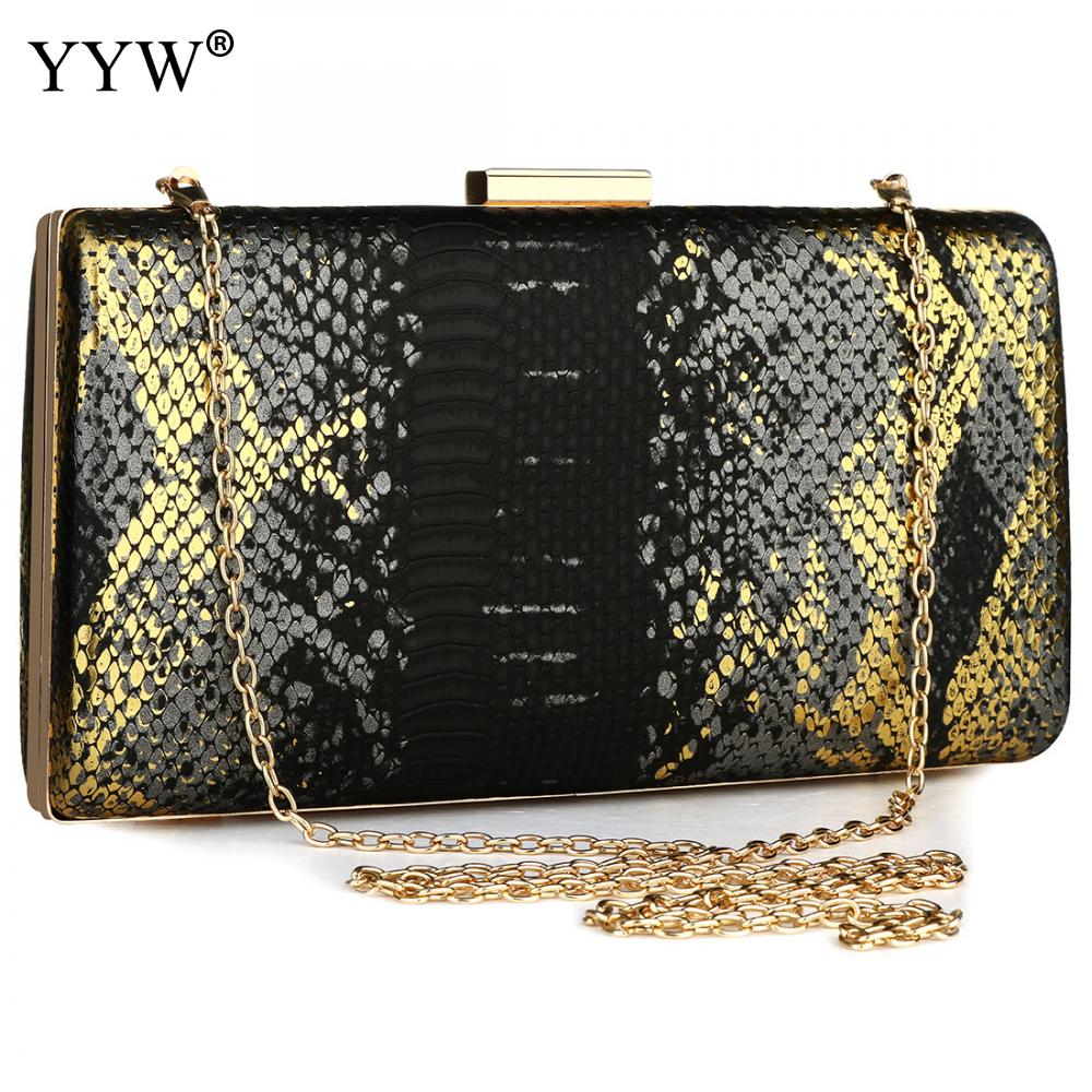 Snake Pattern Clutch Evening Bag Vintage Long Purse Night Clutch And Purse Party Prom Wallets With Sling Crossbody Shoulder Bag