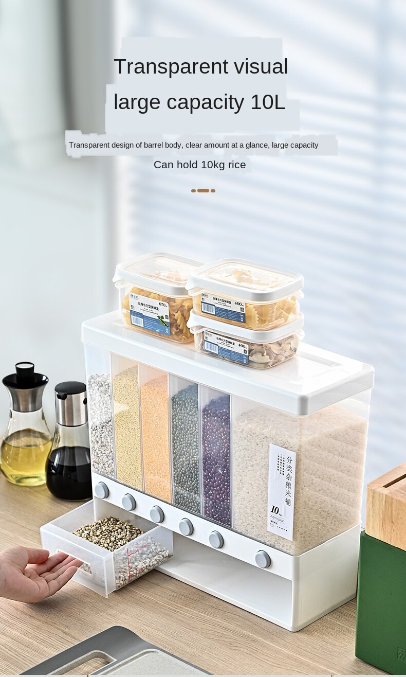 Granen Dispenser, Multi Compartimenten Rijst Container