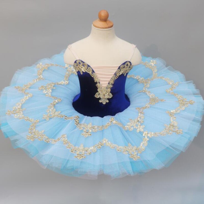 Kids Blue Ballerina Dress Ballet Tutu For Child Adulto Pancake Swan Lake Tutu Dance Costumes Ballet Dress Girls