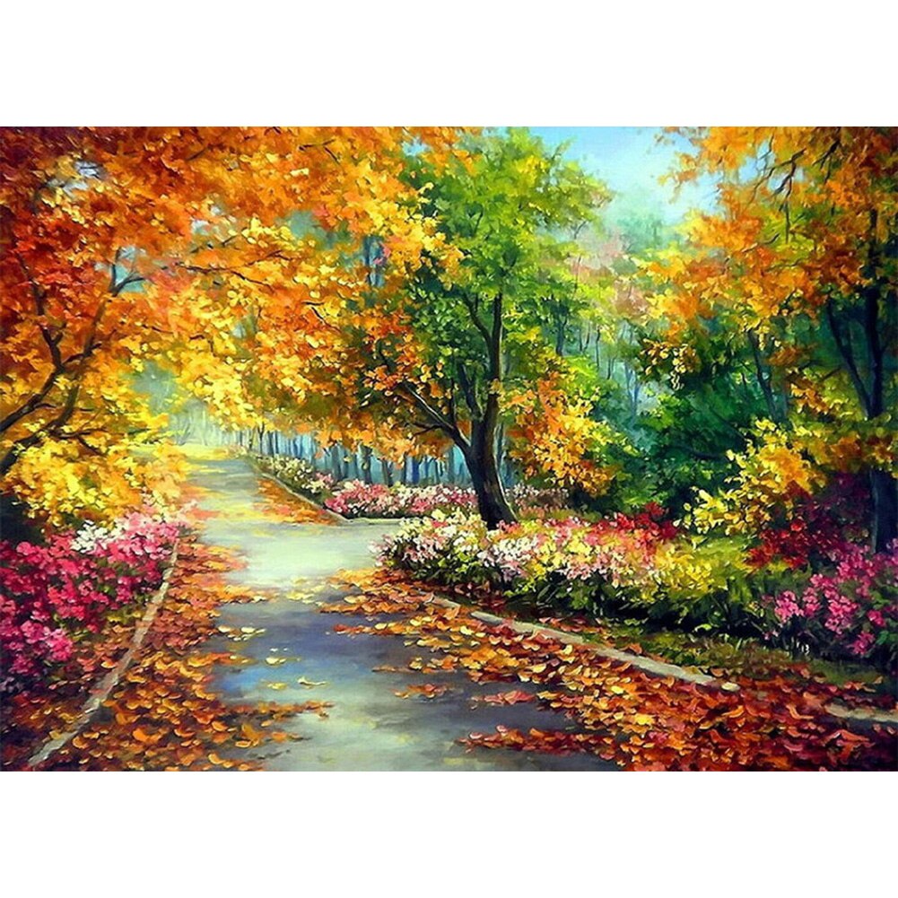 5D BRICOLAGE Plein Carré Diamant Peinture Montagne Paysage Broderie point De Croix Mosaïque Strass Halloween Décor
