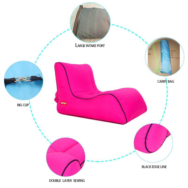 Bærbar oppustelig sofa liggestol luftstol til baggård ved søen strand rejser camping picnic udendørs sofa liggestole  od019-2