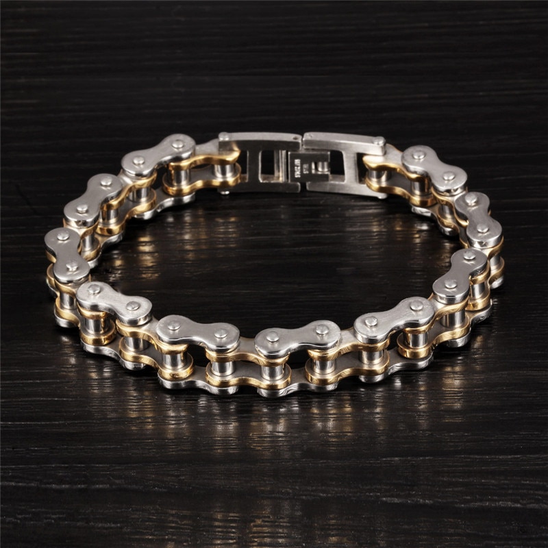 Modyle Biker 316L Stainless Steel Mens Bracelet Sports Jewelry Bike Bicycle Chain Link Bracelet Casual Jewellery