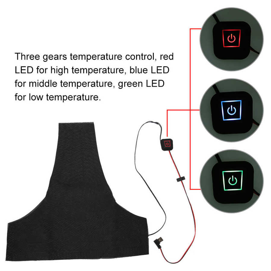 Vaskbare elektriske varmeveste puder vinteropvarmet legeret fiber vandre-usb rygpuder elektrisk vandtæt varmt tøjsæt