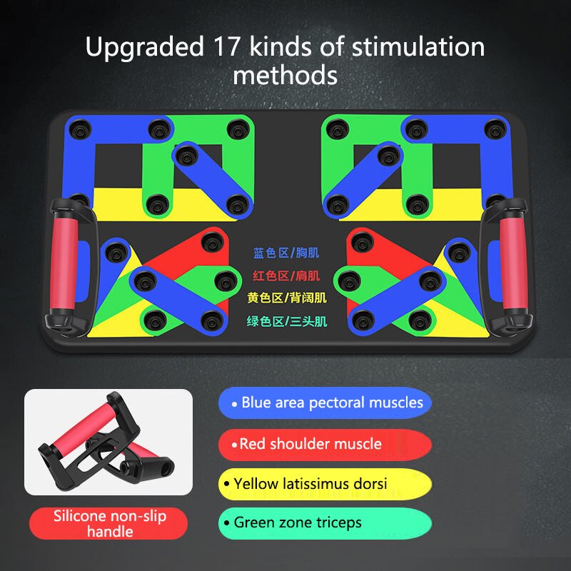 Push-up Board Multifunctional Home Fitness Training Chest Muscle Training Equipment Bracket Auxiliary Device Abdominal Muscle XB: black