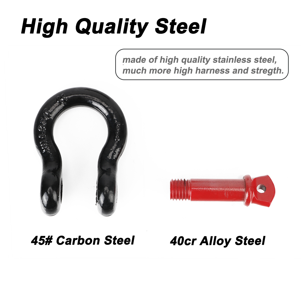 2pcs D Ring Shackle Vault Heavy Duty Tow Hook Towing Rope Buckles 12T 19.5T For Off Road Trailer Car Emergency Recovery