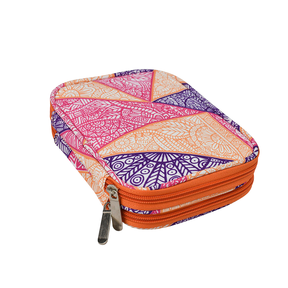 Accessory Rectangle Storage Case Travel Knitting Tool Organizer Sewing Carrying Double Layer Compartments Crochet Hook Bag