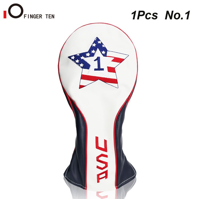 Deluxe Synthetic Leather Golf Head Covers for Woods Driver Fairway Rescue Club Cover No.1 3 5: 1Pc No.1-USA Star