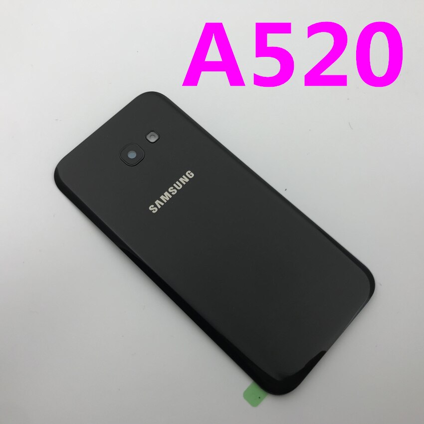 Samsung Galaxy A3 A5 A7 A320 A520 A720 A320 A520 A720 Battery Back Glass Cover Door Housing Battery Cover: A520 black