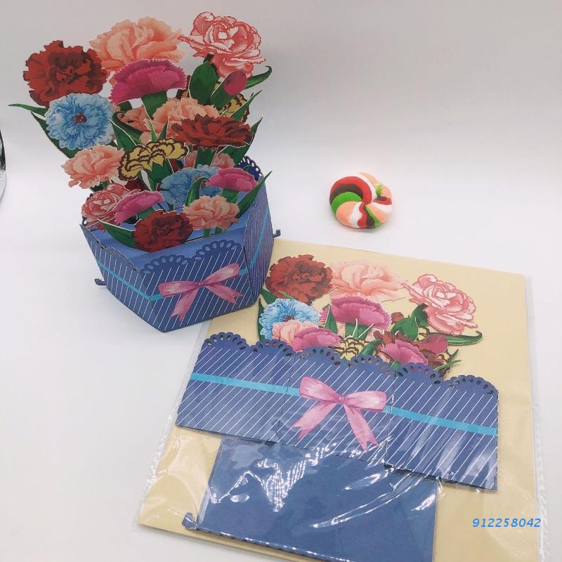 3D Pop Up Mothers Day Cards Floral Flower Thank You Greeting Cards for Mom Wife