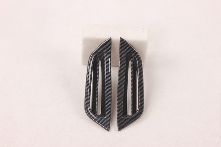 Toepasselijk Voor Ford Quanshun/Transit-Abs Black Carbon Fiber Grain Front Upper Luchtuitlaat Trim