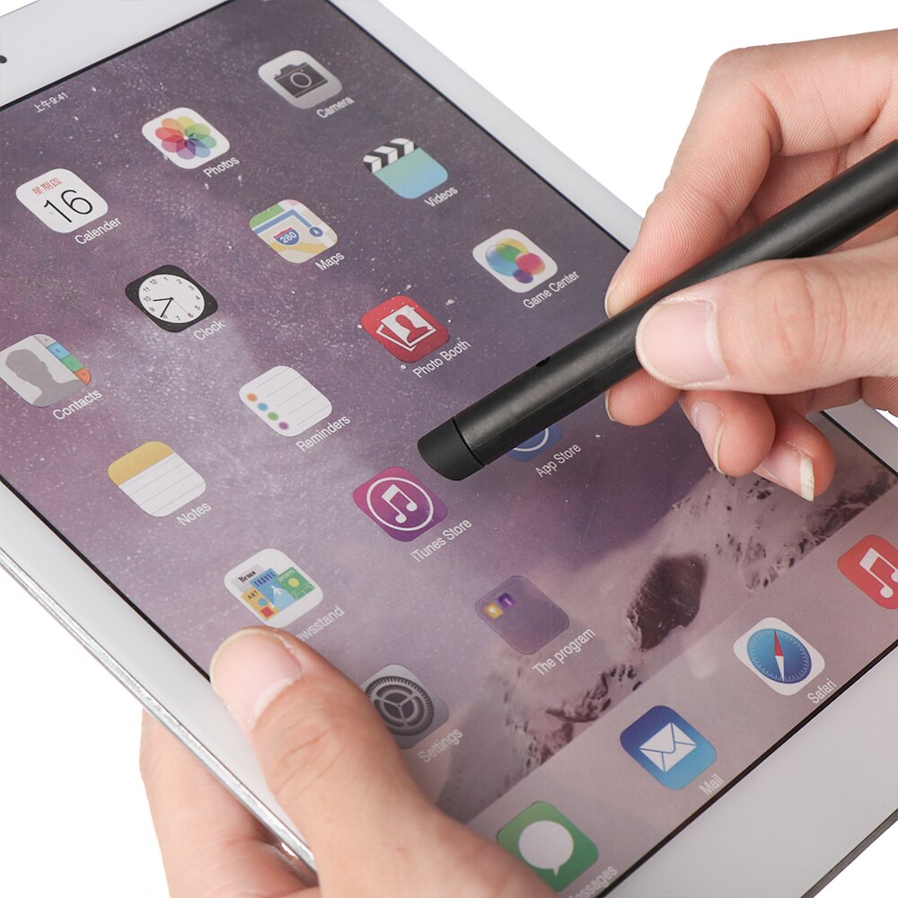 1PC 2 in1 Black Rubber Resistive Capacitive Stylus Screen Touch Pen For iPhone iPad Tablet GPS Mobile Phone Universal Touchpen