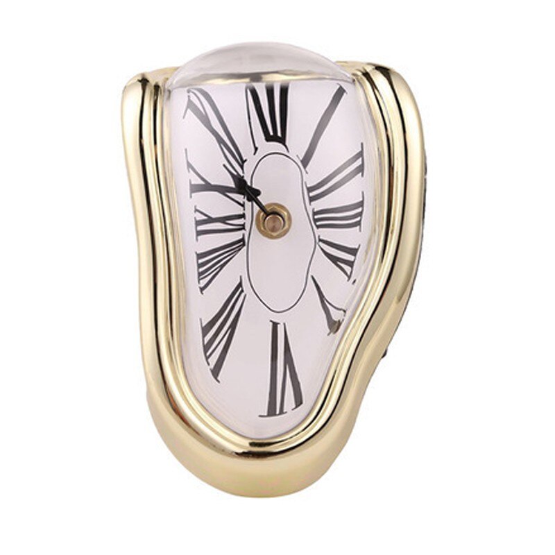 Creatieve Retro Twisted Klok Smeltende Klok Bureau Hoek Klok Romeinse Klok Haakse Retro Vervormd Tijd En Ruimte Klok