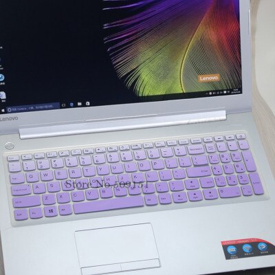 Til lenovo ideapad 300 17 300-17 700 700-15 700-17 500s-15 idé pad 700-15 isk 15.6 tommer silikone tastatur cover beskytter hud: Gradient lilla