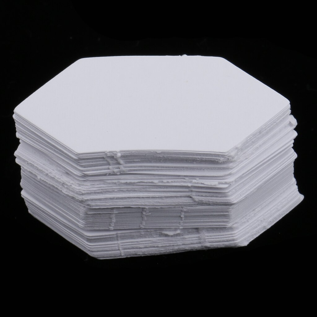 Pack of 100 Hexagon Shape Paper Quilting Template English Paper Piecing for Patchwork, DIY Sewing Tools