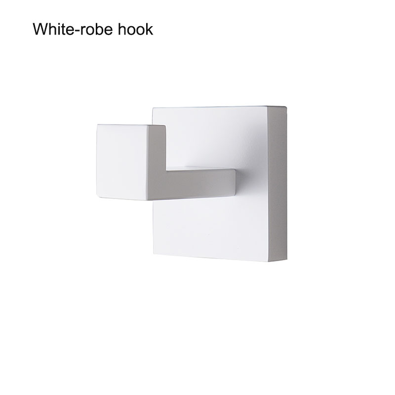 Matte White Bathroom Hardware Accessories Robe Hook Toilet Paper Holder Towel Holder Bar Towel Rail Rack Toilet Brush: Blue
