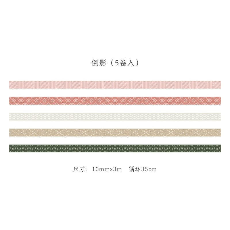 5 rolls/set Grid Dot Washi Tape Label Masking Tape Kawaii Decorative Adhesive Tape For Stickers Scrapbooking Japanese Tape: 4