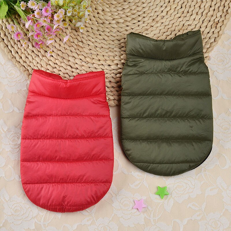 Warme Winter Hunde Mantel Haustier kleidung Baumwolle gefütterte Jacke ärmellos Mantel Weihnachten Welpen gepolstert Jacke Weste Hunde Verdicken Hoodies