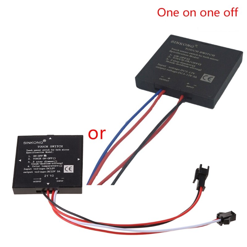 5-12V Bathroom Mirror Switch Touch Switch Sensor for Led Light Mirror Headlight N0HB: One on one off