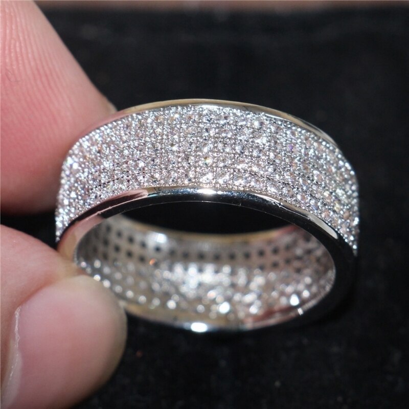 Voll intarsien glänzend zirkon luxus frauen Engagement hochzeit schmuck Ring geometrische exquisit: 5