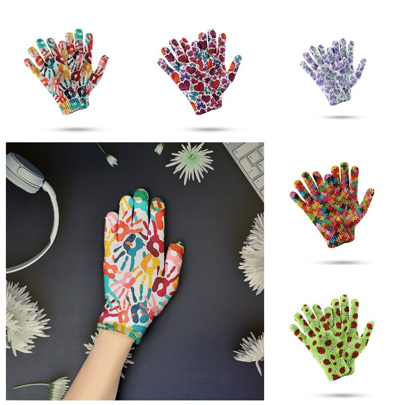 3D Printing Touch Screen Knitted Gloves Fun Gloves With Graffiti Patterns Winter Fingered Gloves Handschuhe