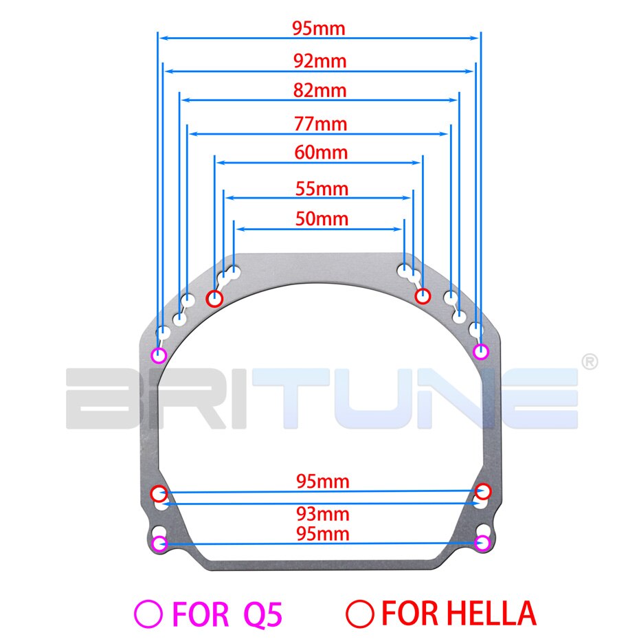 Kit de tornillos adaptador de marco de transición para Hella 2 a Hella 3R G5/E46-R AL/Q5 Bixenon proyector lente faro lentes retroadaptable de coche