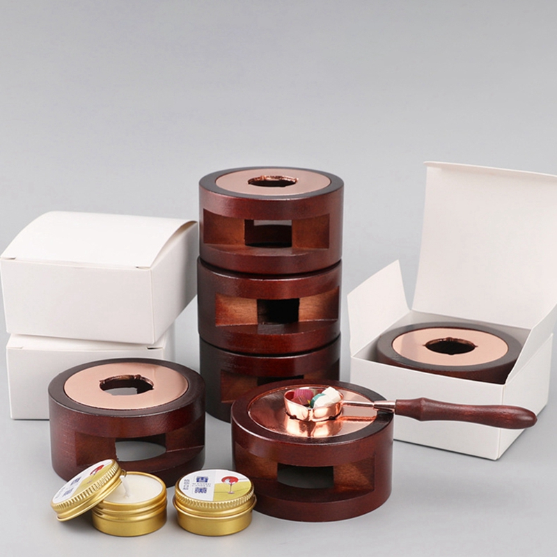 Household Retro Sealing Wax Melting Furnace Sealing Wax Solid Wood Spoon Candle Accessories