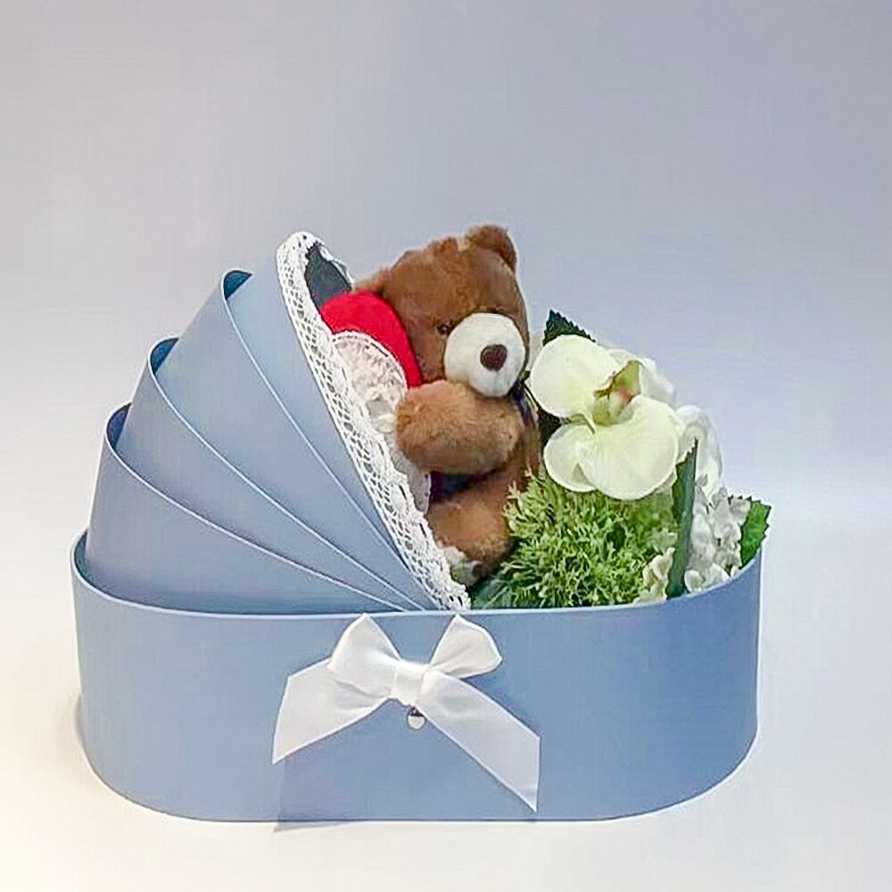 Cradle Flower Box Rose Flower Arrangement Basket Boxes Romantic Floral Flower Packing Boxes Wedding Home Decor