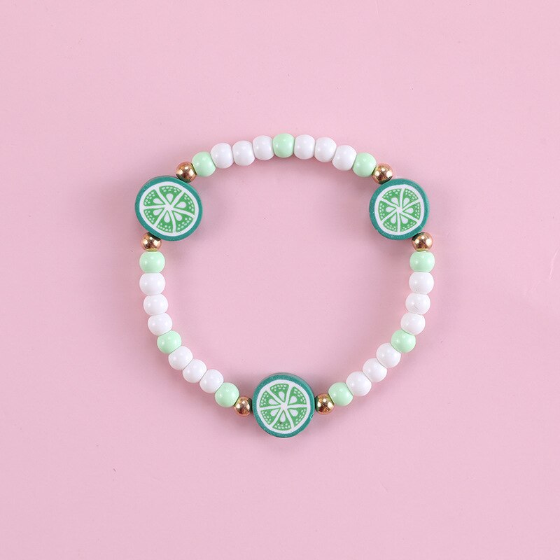 Kids Kettingen Meisjes Kinderen Leuke Fruit Ketting Armbanden Sets Mode Kind Jurk Sets Acryl Strand Strand Sieraden Set: 7