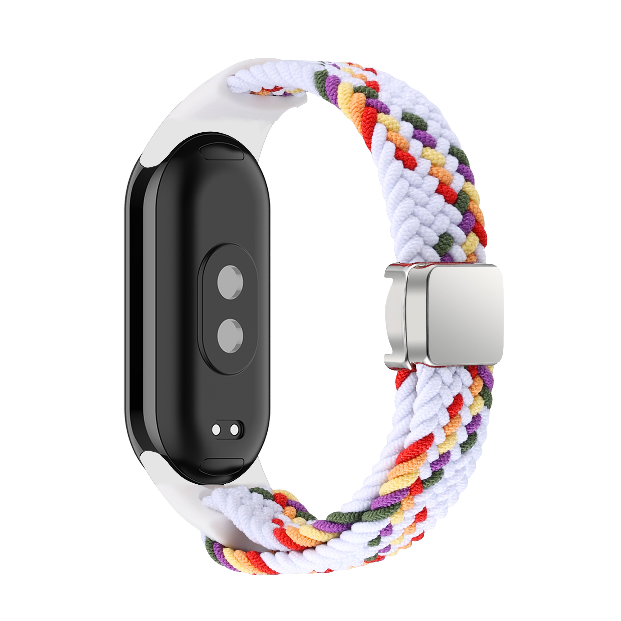 Boucle solo tressée pour Xiaomi Mi Band 9 8, accessoires de sangle, remplacement magnétique en nylon, bracelet, ata eld9 ata eld8, bandes NDavid: Black / 12mm