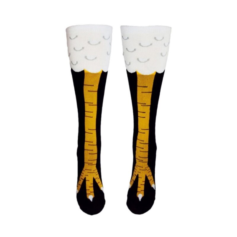 3D Funny Chicken Winter Autumn Women's Socks Cartoon Thigh High Sock cute Thin Toe Feet Socks Halloween Party cosplayD: B / S