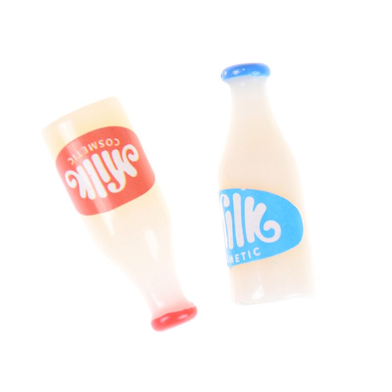 2PCS Dollhouse Kitchen Accessories 1:12 Miniature Food Milk Bottles Breakfast
