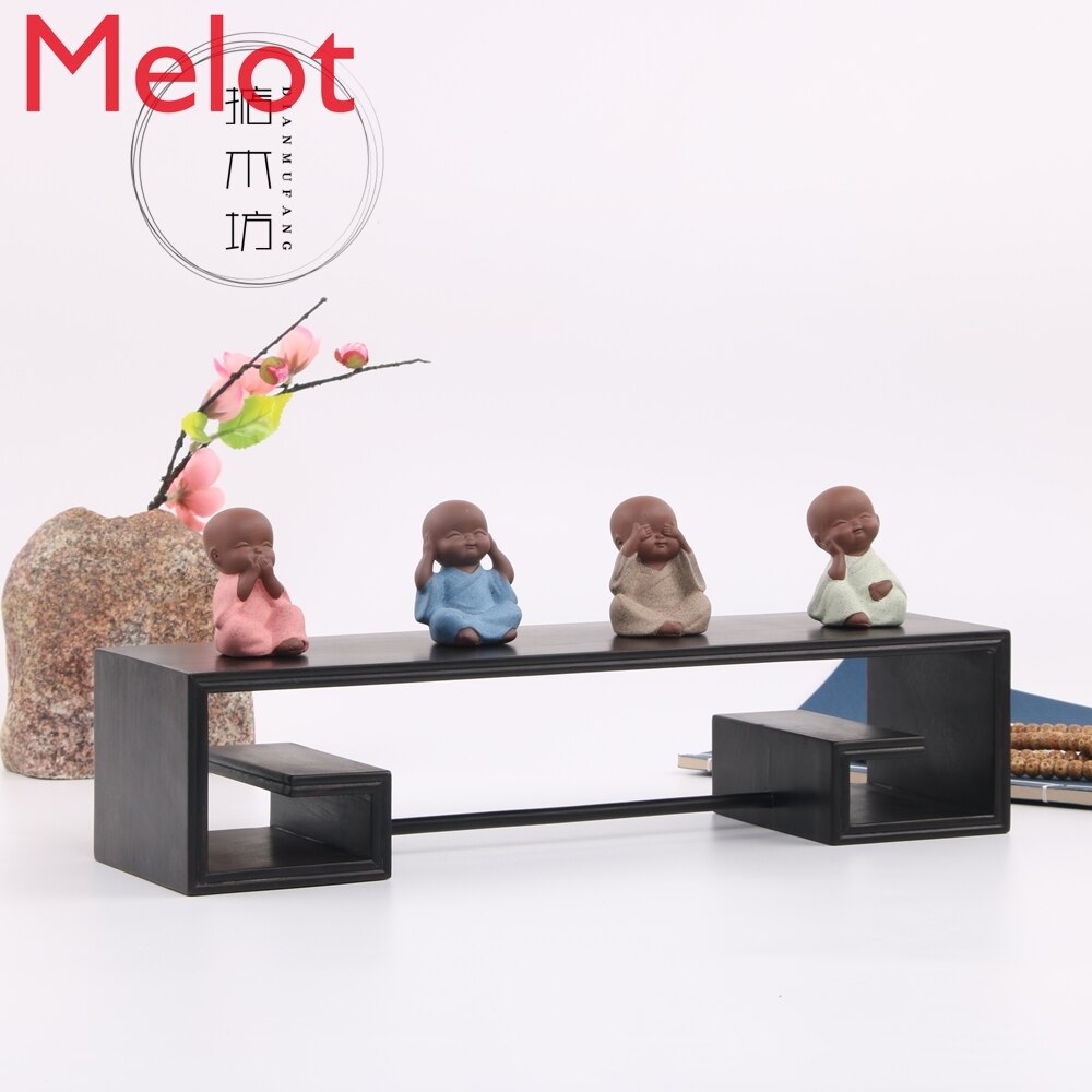 Rosewood Arts Crafts Tea Pot Holder Small-sized Oriental Ancient Charm Antique-and-curio Shelves Tea Pot Frame