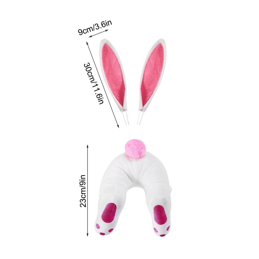 Decoración de conejito de Pascua para el hogar, accesorio de corona a tope de conejo para el hogar, jardín, corona, Festival, puerta delantera, decoraciones colgantes de pared: Rojo