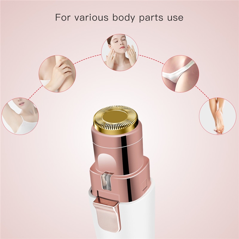 CkeyiN-recortador de cejas eléctrico 2 en 1, máquina de afeitar para mujer, afeitadora Facial indolora recargable con luz LED