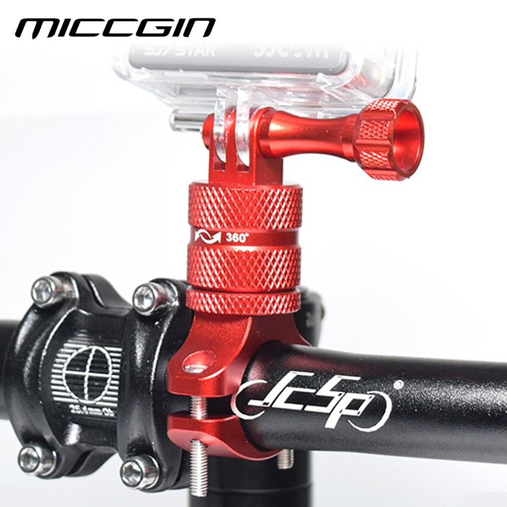 Aluminium Gopro Bike Clip Mount Sport Camera 360 Graden Draaien Beugel + Schroef Voor Fiets Gopro Hero6 5 4 3 + Miccgin