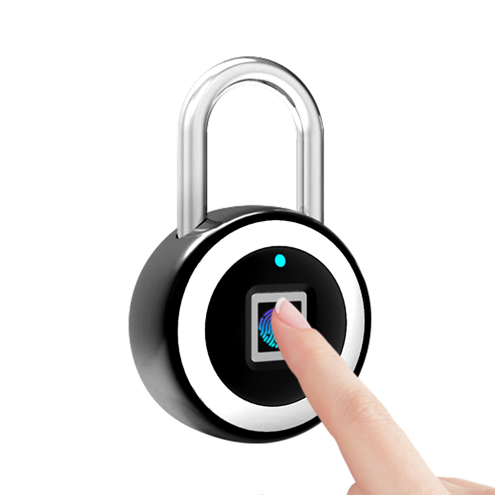Smart Fingerprint door lock BT Padlock Unlocking by Fingerprint&APP Rechargeable Keyless 10 Fingerprints IP65 Waterproof: B