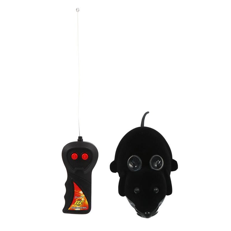 Juguete de rata eléctrica con Control remoto para gatos jugando, juguete divertido para gatos: Black