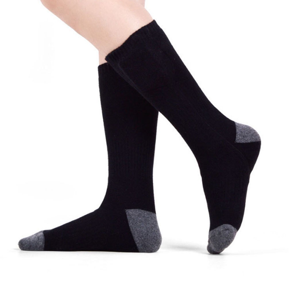 Heated Socks - USB Rechargeable Winter Warm Skiing Thermal Electric Socks for Women: Black