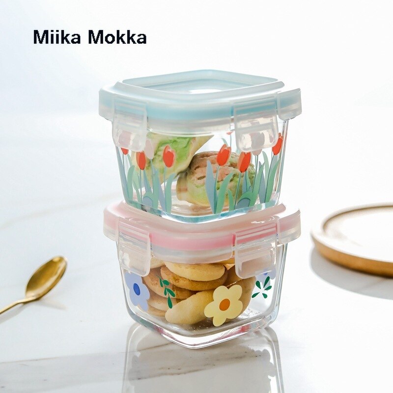 Japanse Stijl Transparant Glas Salade Kommen Met Deksels Container Dispenser Cake Fruitschaal Dessert Snack Kom Keuken Organizer