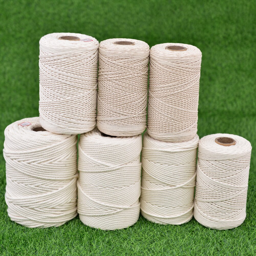 1 Roll Macrame Cord Rope Twisted String Cotton Cord For Handmade Natural Beige Rope DIY Home Accessories 3mm 4mm 5mm 6mm