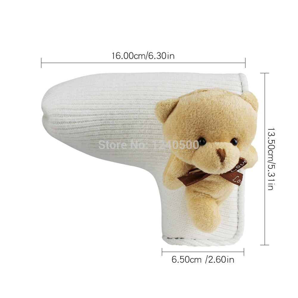 Golf Head Cover for Blade Golf Putter Cute Bear Soft Knitted Fabric Protector Cover Men Women Child Putter