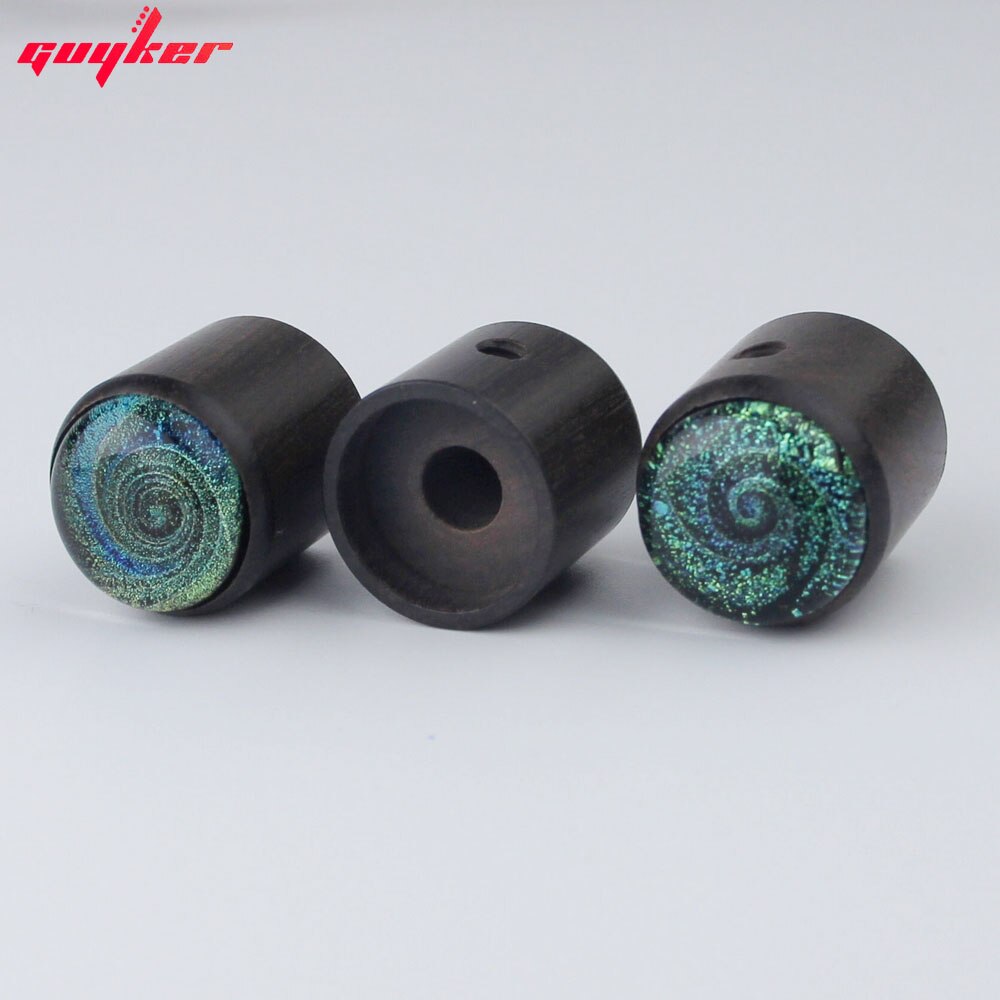 GUYKER Ebenholz Potentiometer Knopf sternenklar Himmel Oberfläche Innen Durchmesser 6MM für Gitarre Bass Zubehör