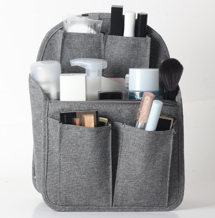 Organizador de mochila de viaje, inserto para mochila, bolsa de almacenamiento para mamás, bolsos grandes de hombro, bolso multibolsillo para organizar bolsas: Gray